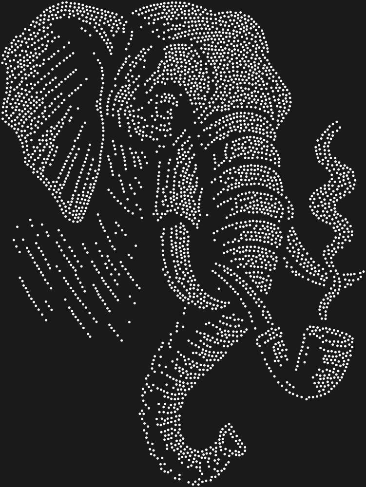 Трафарет Слон с трубкой — RHT_ELEPHANT2_SS12_CRYSTAL_CLEAR