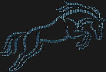 Шаблон из страз «Лошадь в прыжке» (3597 страз) — поймай мгновение грации: это застывший полёт, дыхание свободы, искрящееся каждым бликом.