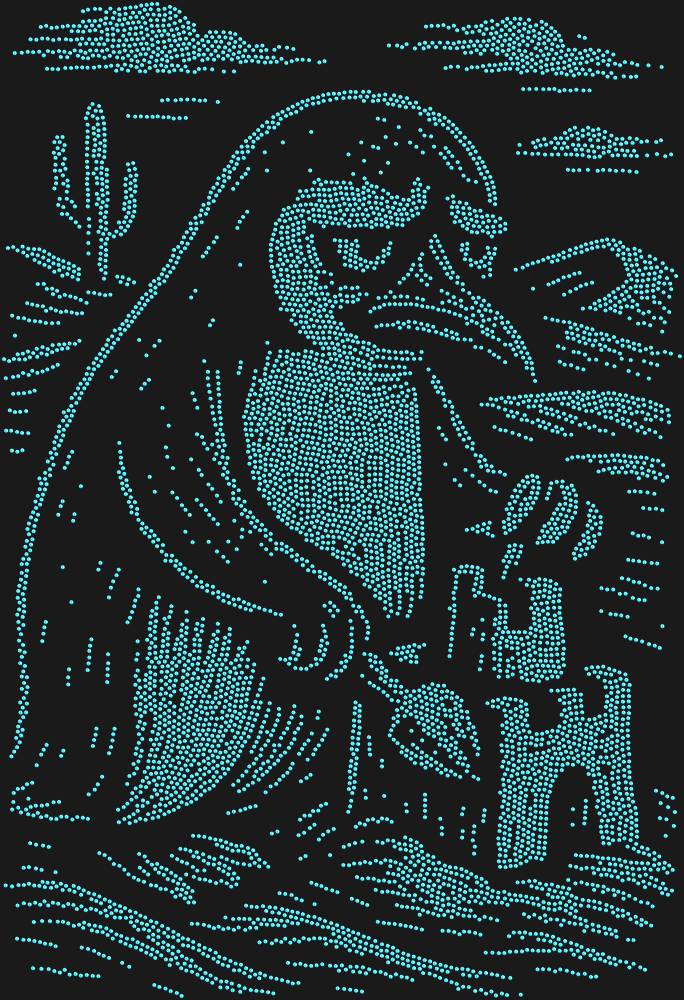 Трафарет A penguin in the desert — RHT_PENGUIN2_SS10_LT_SAPPHIRE