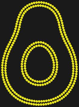 Rhinestone stencil "Avocado". 314 rhinestones. A bright and fashionable look inspires experimentation, lifts the mood and adds a touch of bold street style to everyday life.