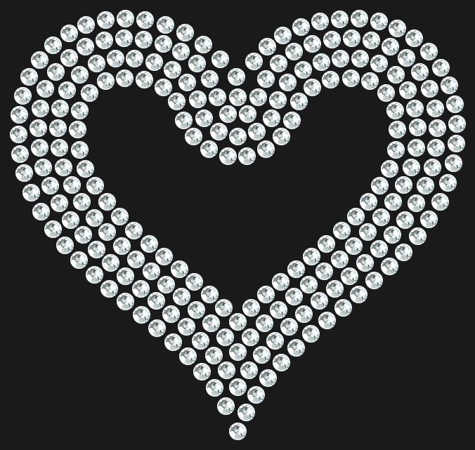 Трафарет Outline heart — RHT_HEART3_SS6_CRYSTAL_CLEAR