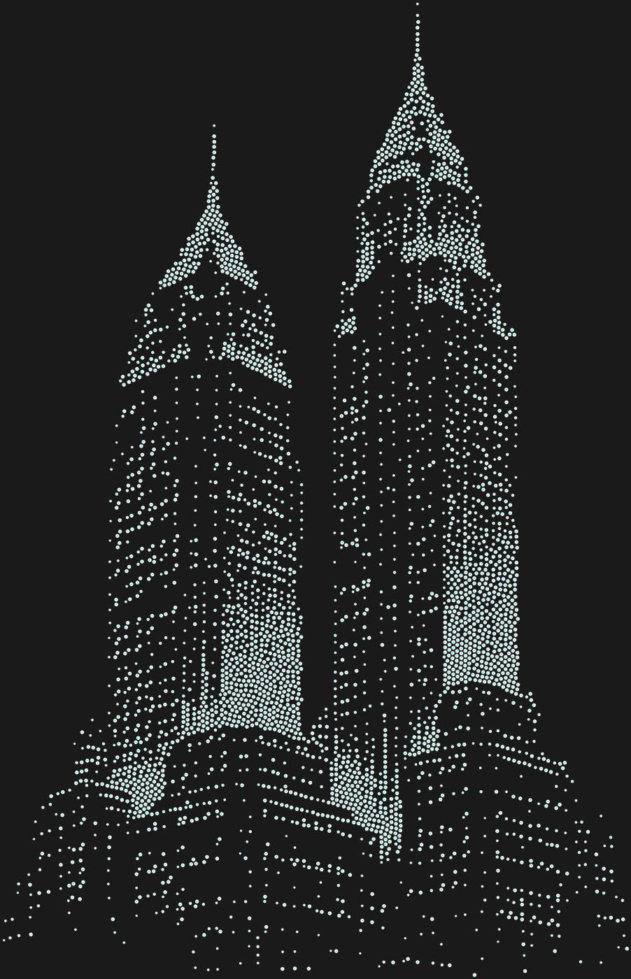 Трафарет Два небоскреба — SKYSCRAPER1