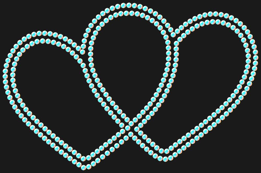 Трафарет Hearts — RHT_HEARTS1_SS16_CRYSTAL_AB_DMC