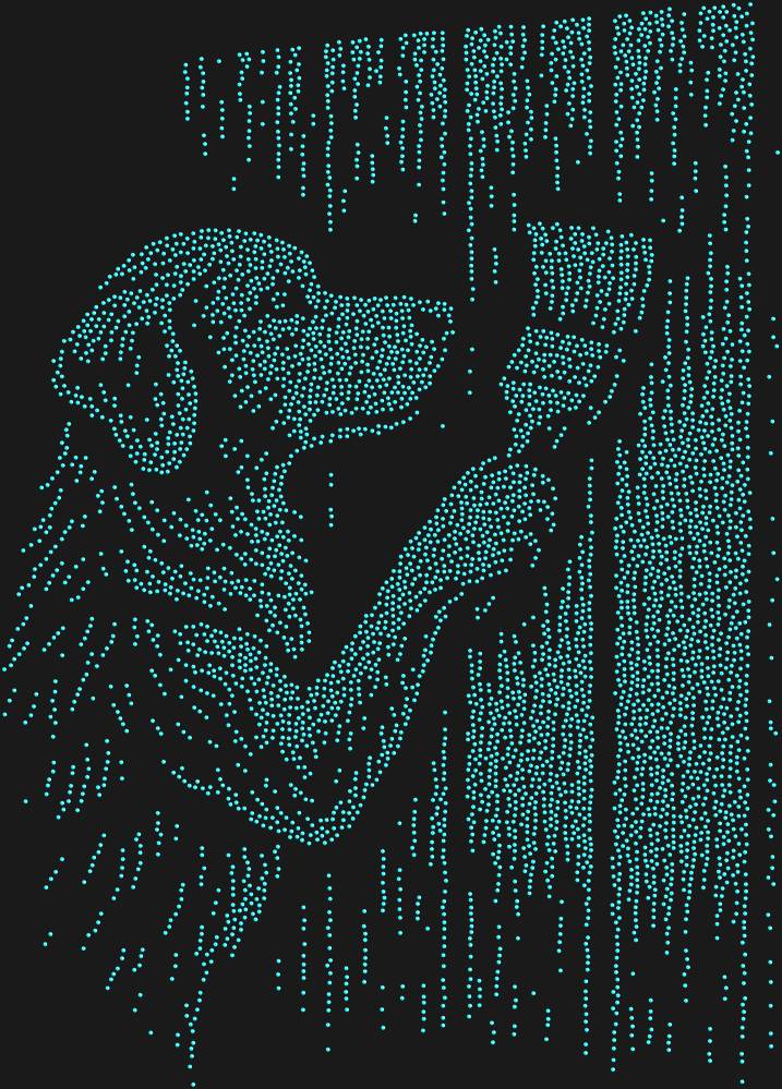 Трафарет The dog is painting the fence. — RHT_DOG7_SS6_AQUAMARINE