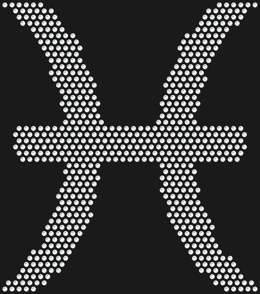 Трафарет Pisces zodiac sign — RHT_ZODIACPISCES1_SS10_CRYSTAL_CLEAR