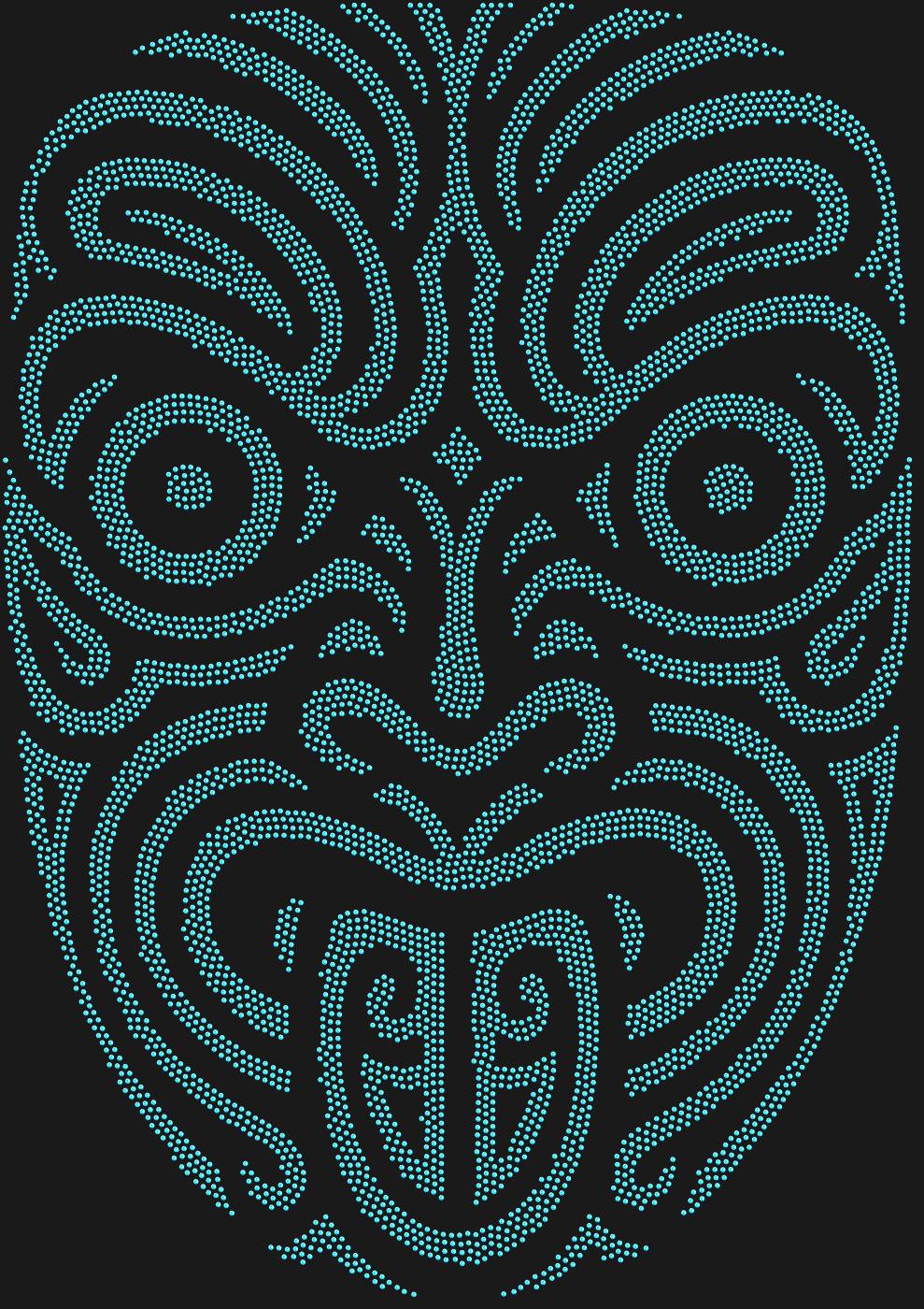 Трафарет Маска Хака маори — HAKAMASK1