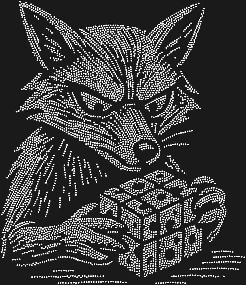 Трафарет A fox solving a Rubik's Cube — RHT_FOXCUBE1_SS10_CRYSTAL_CLEAR