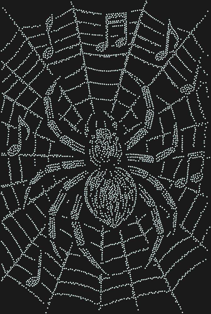 Трафарет Паук-музыкант — RHT_SPIDER1_SS16_CRYSTAL_AB_DMC
