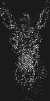 Rhinestone layout scheme "Donkey". 3044 rhinestones. A calm look and a slightly philosophical expression - this pattern will suit those who like unusual details with soul.