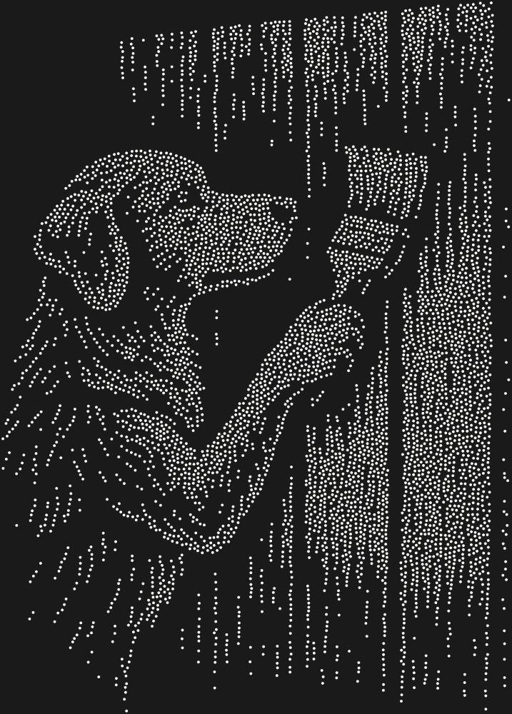 Трафарет The dog is painting the fence. — RHT_DOG7_SS5_CRYSTAL_AB
