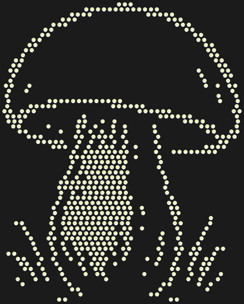 Трафарет Porcino mushroom — RHT_WHITEMUSHROOM1_SS6_CRYSTAL_AB