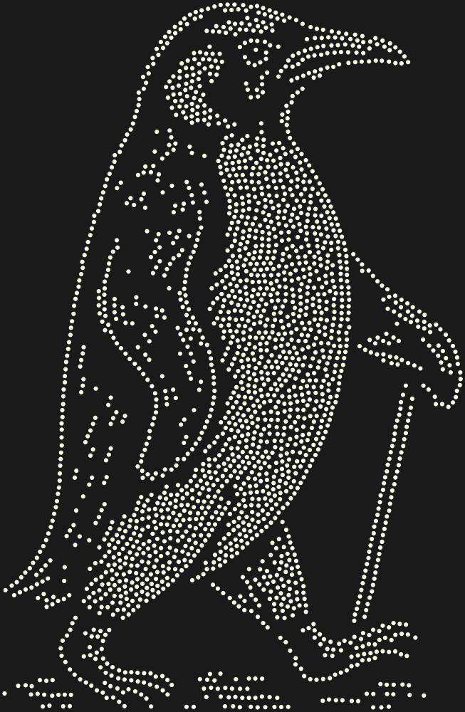Трафарет Важный пингвин с тростью — RHT_PENGUIN1_SS6_CRYSTAL_AB