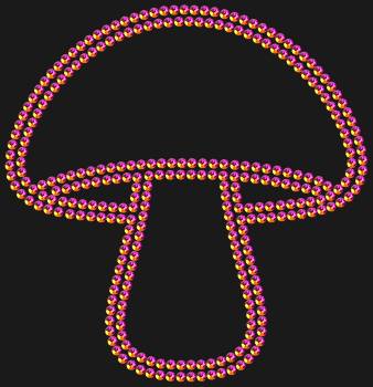 Rhinestone stencil "Mushroom." 298 rhinestones. A motif imbued with forest harmony and gentle naturalness, which will bring tenderness and natural comfort to your style.