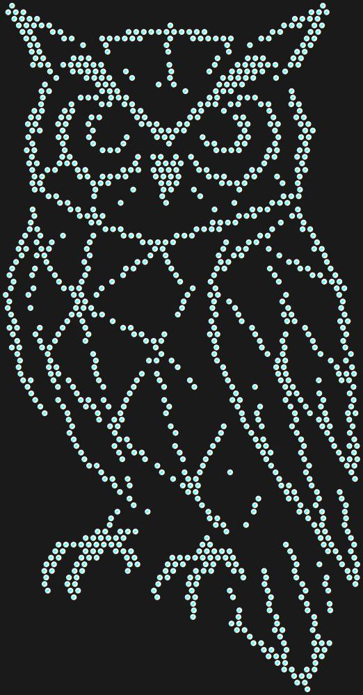 Трафарет Owl low-poly — RHT_OWL1_SS16_CRYSTAL_AB_DMC