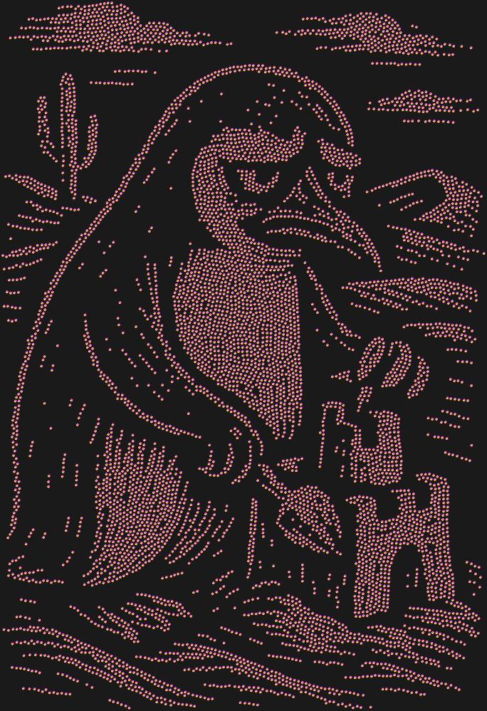 Трафарет A penguin in the desert — RHT_PENGUIN2_SS3_RAINBOW