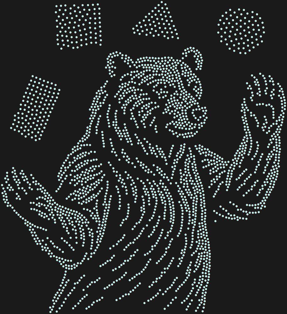 Трафарет Жонглирующий медведь — RHT_BEAR3_SS10_CRYSTAL_AB_DMC