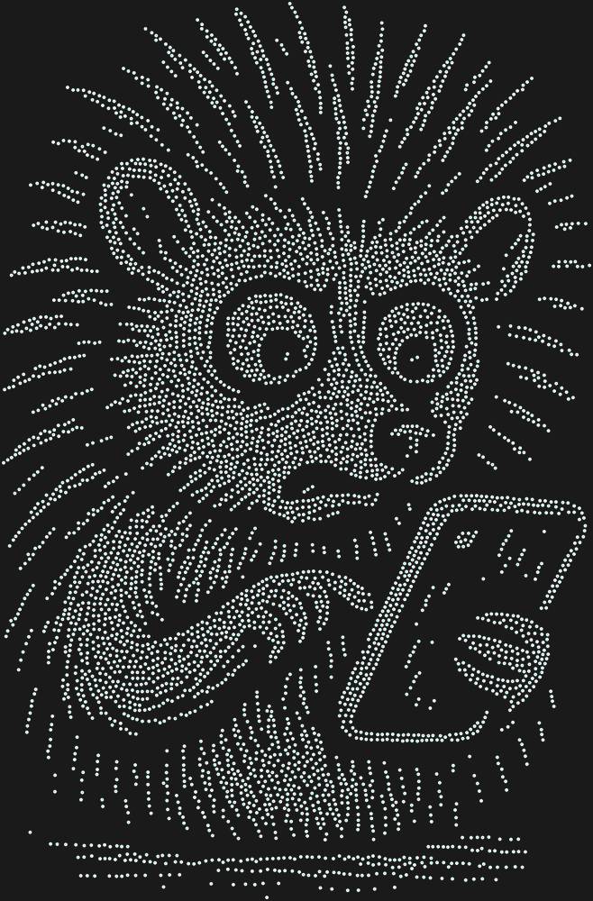 Трафарет Ёж со смартфоном — RHT_HEDGEHOG1_SS6_CRYSTAL_AB_DMC
