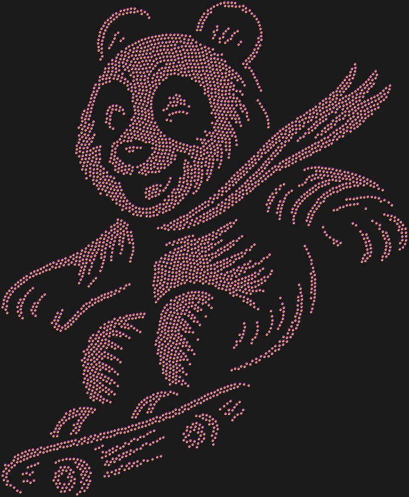 Трафарет Panda on a skateboard — RHT_PANDASKATE1_SS5_RAINBOW