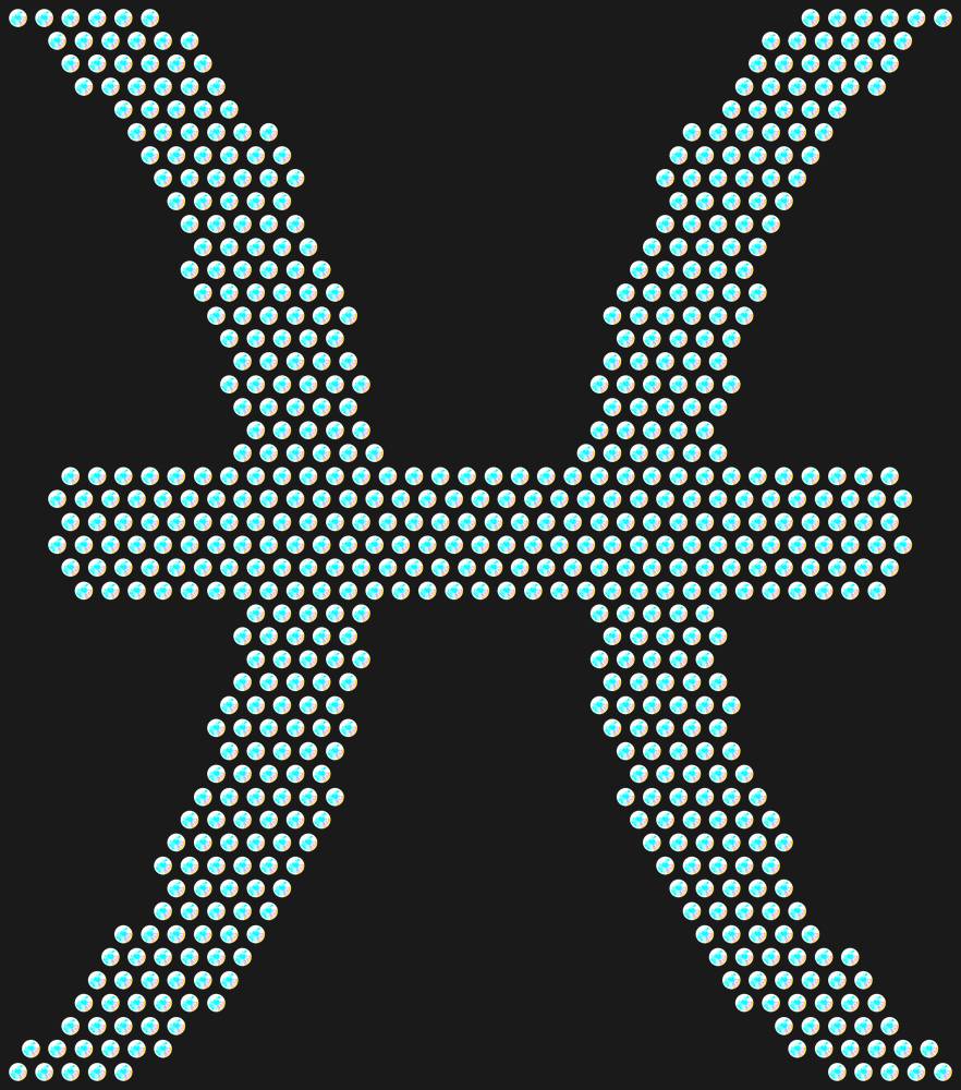Трафарет Pisces zodiac sign — RHT_ZODIACPISCES1_SS16_CRYSTAL_AB_DMC