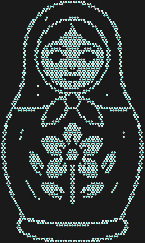 Трафарет Matryoshka doll — RHT_MATRYOSHKA1_SS20_CRYSTAL_AB_DMC