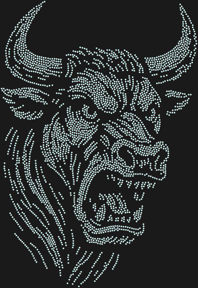 Трафарет Разъяренный бык — RHT_BULL2_SS20_CRYSTAL_AB_DMC
