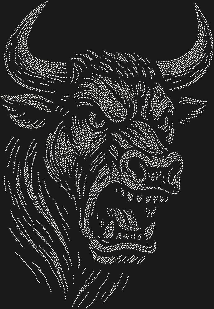 Трафарет Разъяренный бык (большое разрешение) — RHT_BULL3_SS16_CRYSTAL_AB