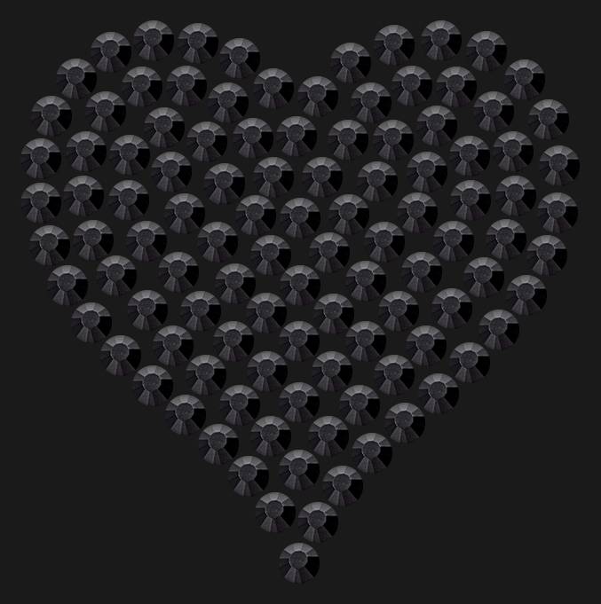 Трафарет Mini heart dense — RHT_HEART1_SS16_JET_BLACK