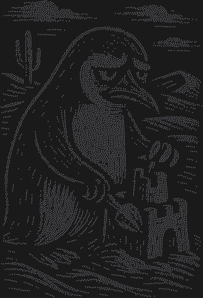 Трафарет A penguin in the desert — RHT_PENGUIN2_SS10_JET_BLACK