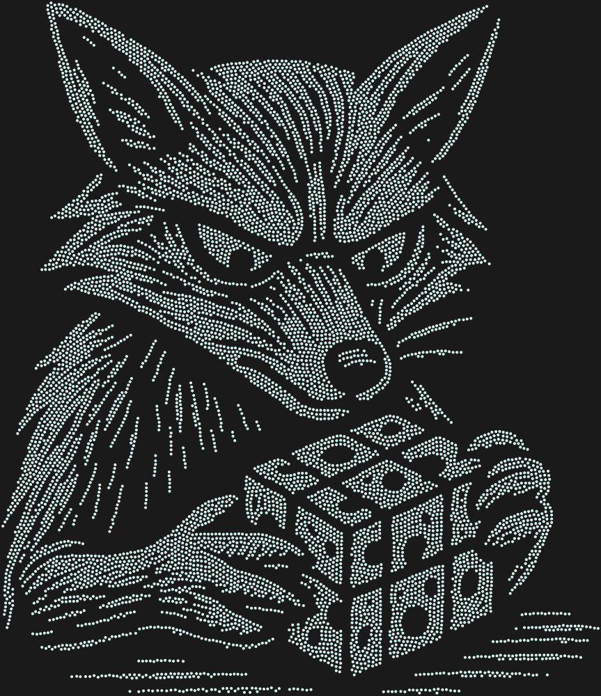 Трафарет A fox solving a Rubik's Cube (high resolution) — RHT_FOXCUBE2_SS5_CRYSTAL_AB_DMC
