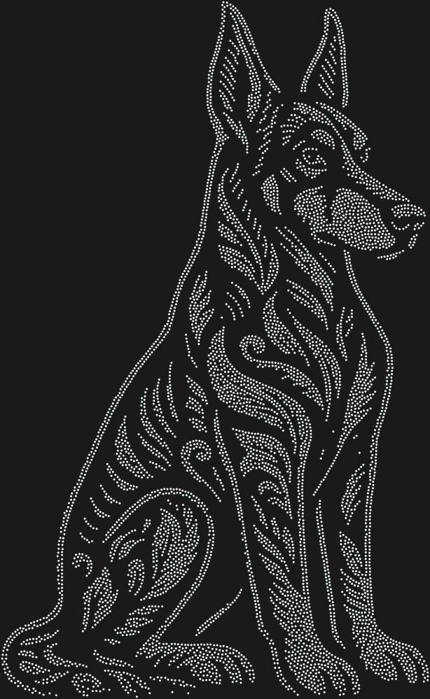 Трафарет Доберман-пинчер — RHT_DOBERMAN2_SS4_CRYSTAL_AB_DMC