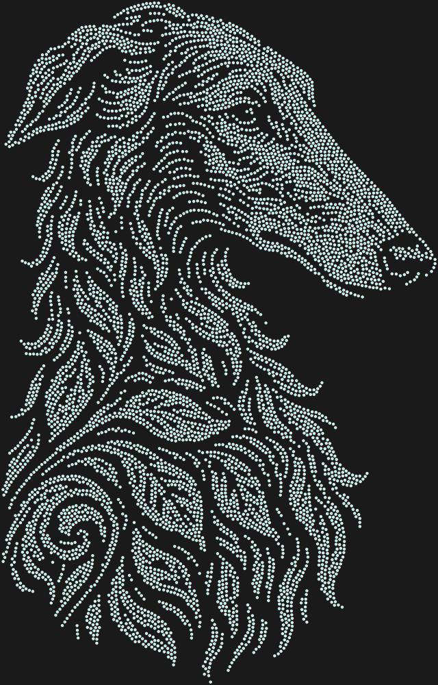 Трафарет Русская борзая — RHT_GREYHOUND1_SS10_CRYSTAL_AB_DMC