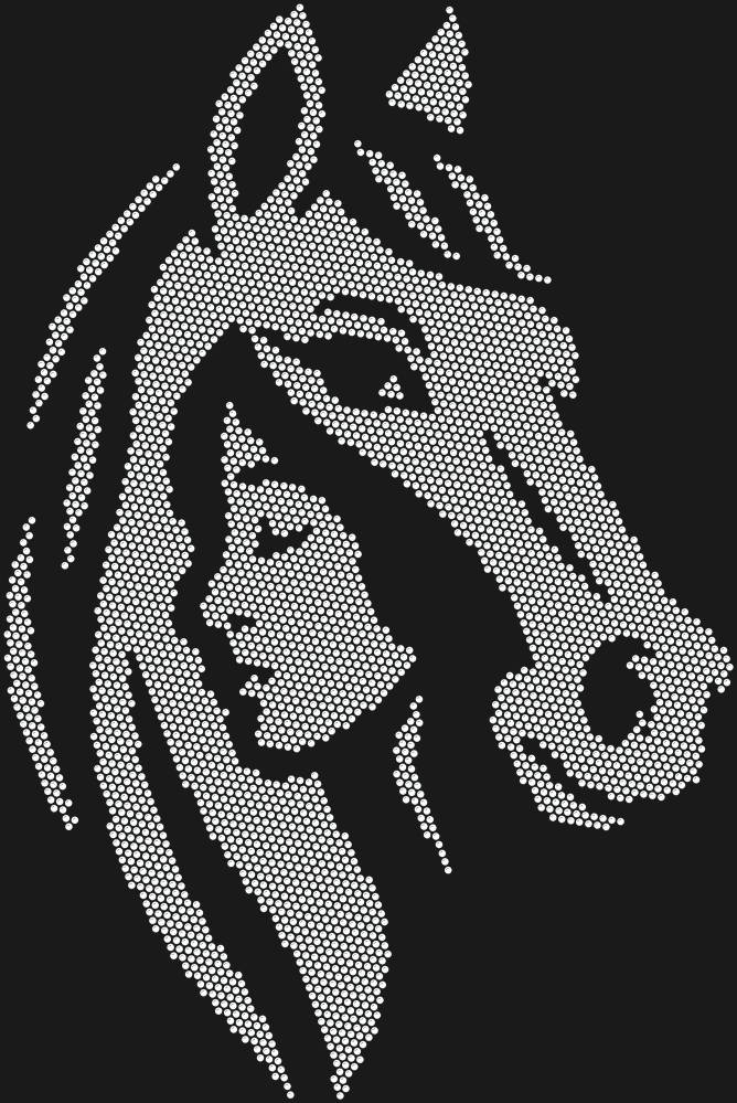 Трафарет Girl and horse — RHT_HORSEGIRL1_SS6_CRYSTAL_CLEAR