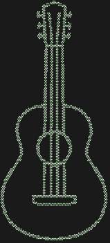 Рисунок из страз «Классическая гитара» в 1864 переливающихся камнях: мелодия души, застывшая в сиянии, подарит вдохновение и унесет в мир гармонии.