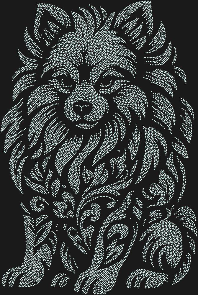 Трафарет Pomeranian Spitz — RHT_SPITZ1_SS4_CRYSTAL_AB_DMC
