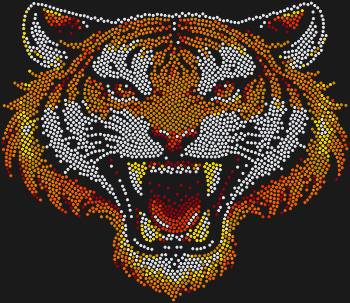 Рисунок из страз «Разъяренный тигр» – это 3568 сверкающих огоньков, запечатлевших дикую мощь и страсть этого величественного хищника, готового оживить ваш дом.