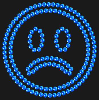 Rhinestone pattern "Sad smiley". 160 rhinestones. A delicate and sensual design that creates an atmosphere of trust and gentle vulnerability, adding unique expressiveness to your style.