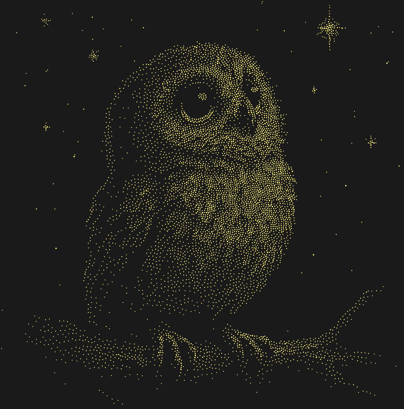 Трафарет Совенок на ветке — OWLBRACHSTAR1