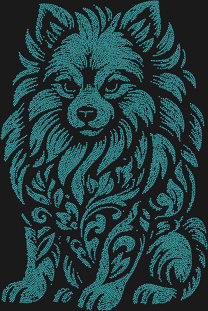 Трафарет Померанский шпиц — RHT_SPITZ1_SS8_AQUAMARINE