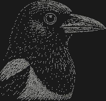 Numbered scheme for "Magpie" rhinestones. 2666 rhinestones. This silhouette embodies natural grace and curiosity, while its gaze is full of playful watchfulness and inner freedom.