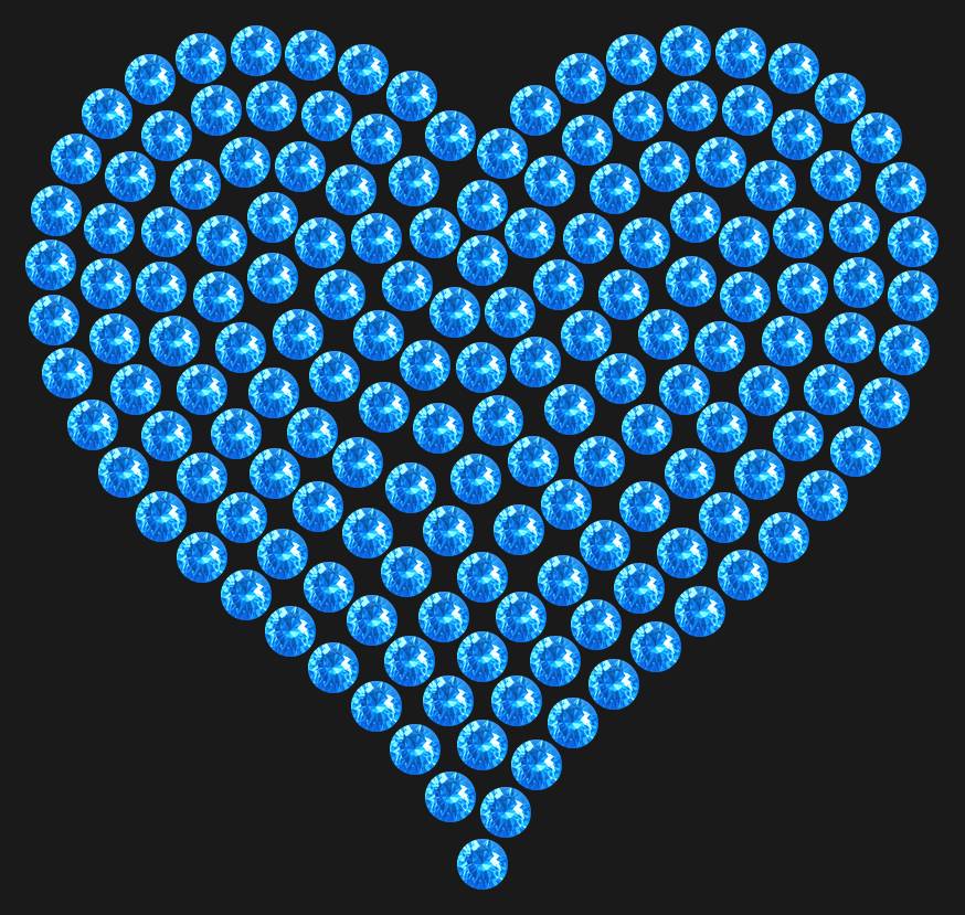 Трафарет Heart average — RHT_HEART2_SS16_LT_SAPPHIRE