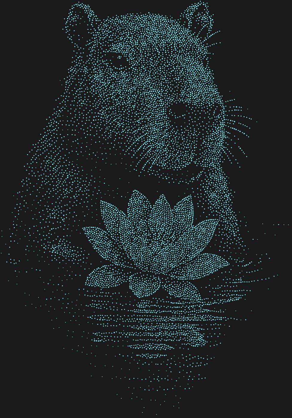 Трафарет Капибара с цветком лотоса — CAPYBARALOTUS1