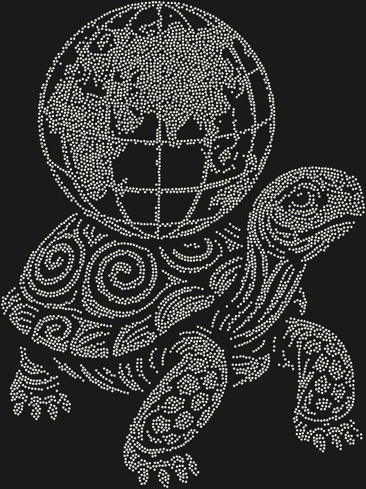 Трафарет Черепаха, держащая земной шар — RHT_TURTLE3_SS16_CRYSTAL_AB