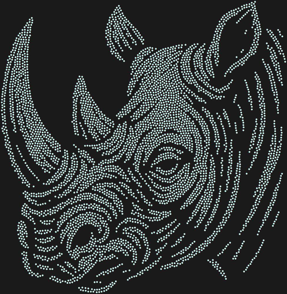 Трафарет Носорог — RHT_RHINO1_SS6_CRYSTAL_AB_DMC