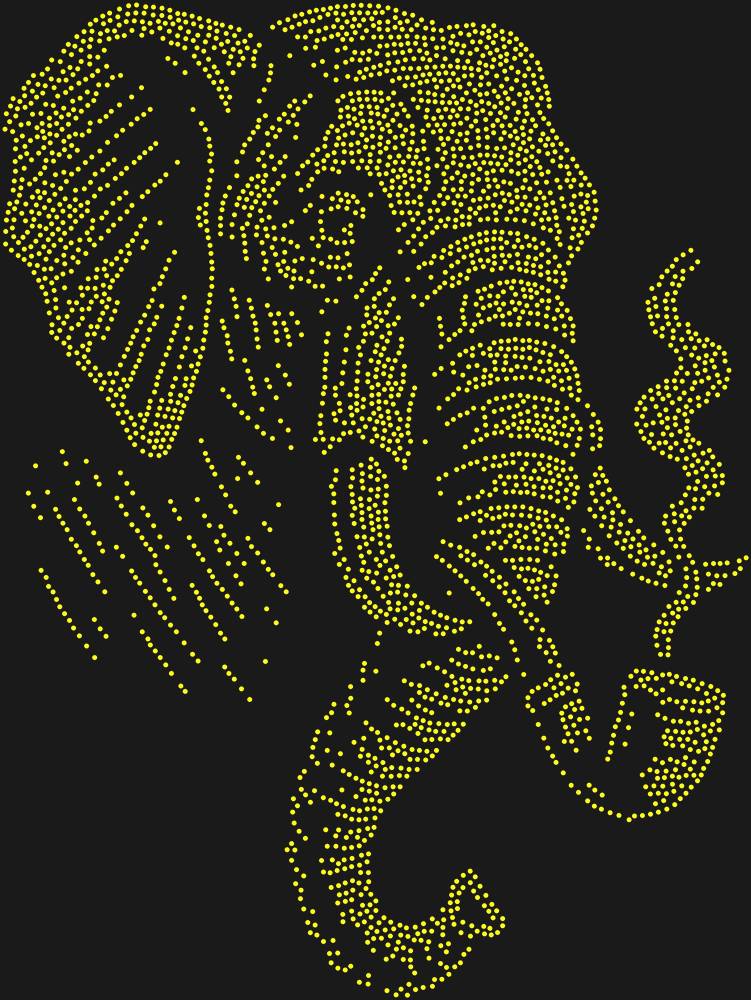 Трафарет Слон с трубкой — RHT_ELEPHANT2_SS10_CITRINE