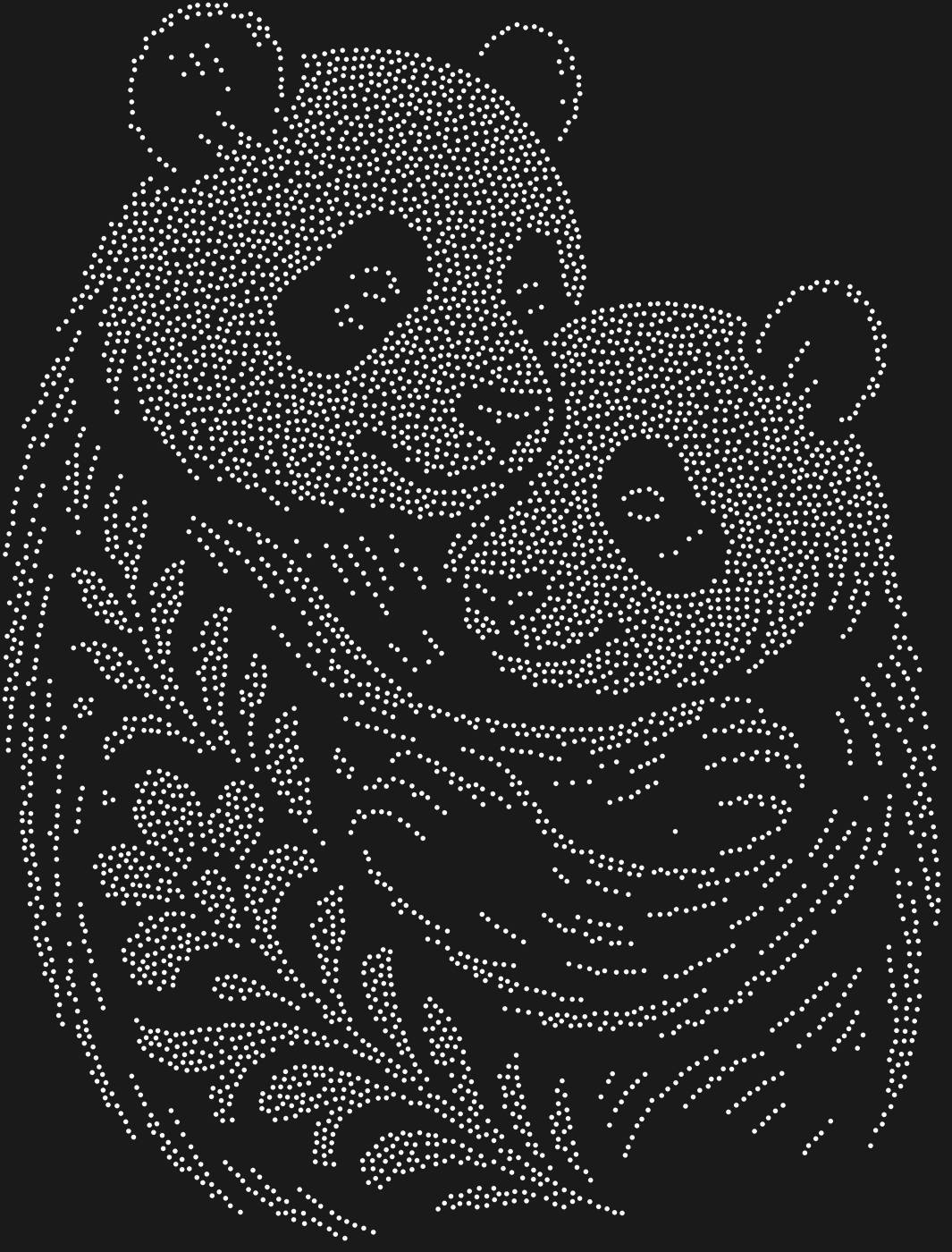 Трафарет Обнимающиеся панды — PANDAHUG1