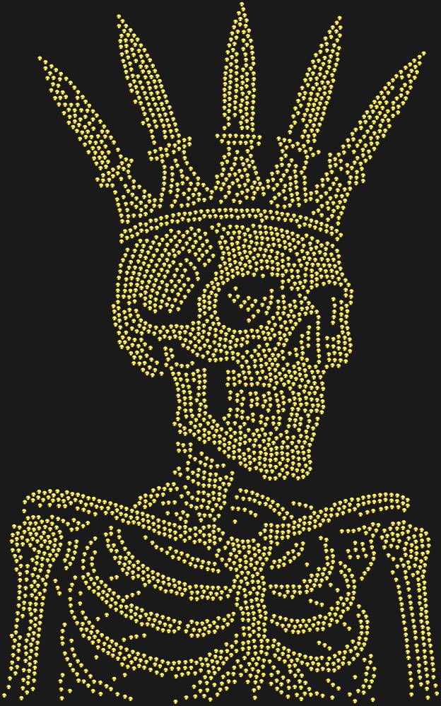 Трафарет Скелет в короне из ножей — RHT_SCULL3_SS16_GOLD