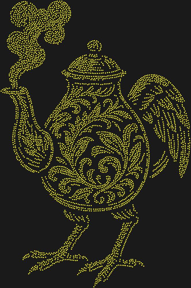 Трафарет Чайник на курьих ножках — RHT_CHICKENTEA1_SS16_OLIVE