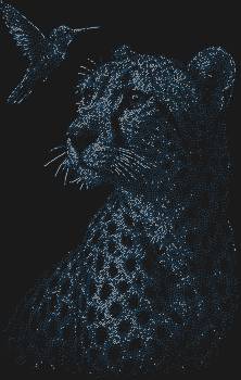 Рисунок из страз «Гепард и колибри» из 9647 сияющих кристаллов — это застывший миг грации дикой природы, где сила и нежность танцуют в завораживающем дуэте.