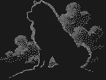 Чау-чау на вершине — это 1262 сияющие стразы, что замерли в трогательном образе верного друга, чьи глаза хранят тайну глубокой, задумчивой грусти.