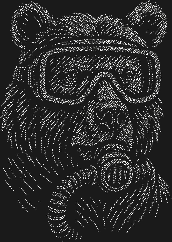 Трафарет Медведь с аквалангом — RHT_BEAR2_SS6_CRYSTAL_AB